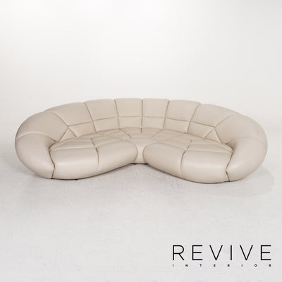 Bretz Kautsch Leder Ecksofa Grau Sofa Couch #13171