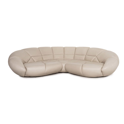 Bretz Kautsch Leder Ecksofa Grau Sofa Couch #13171
