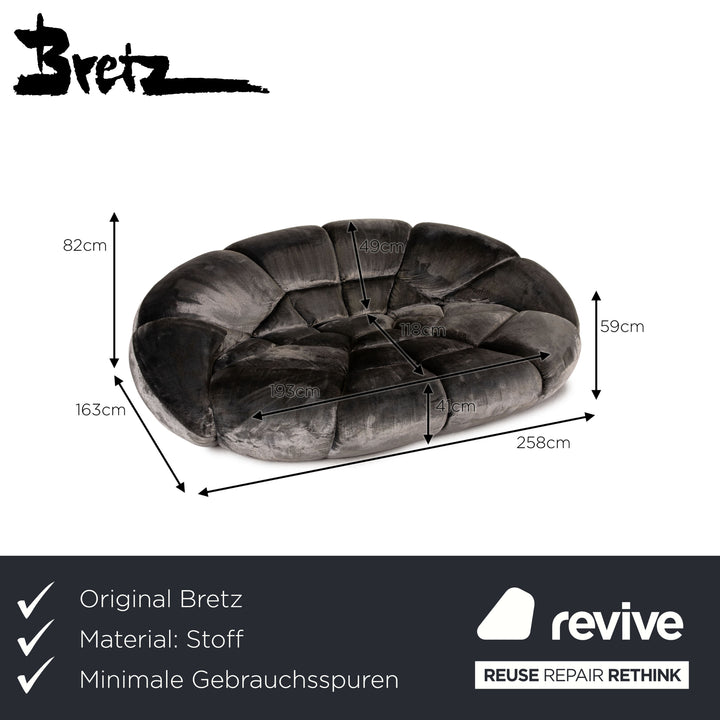 Bretz Kautsch Stoff Sofa Grau Viersitzer Couch