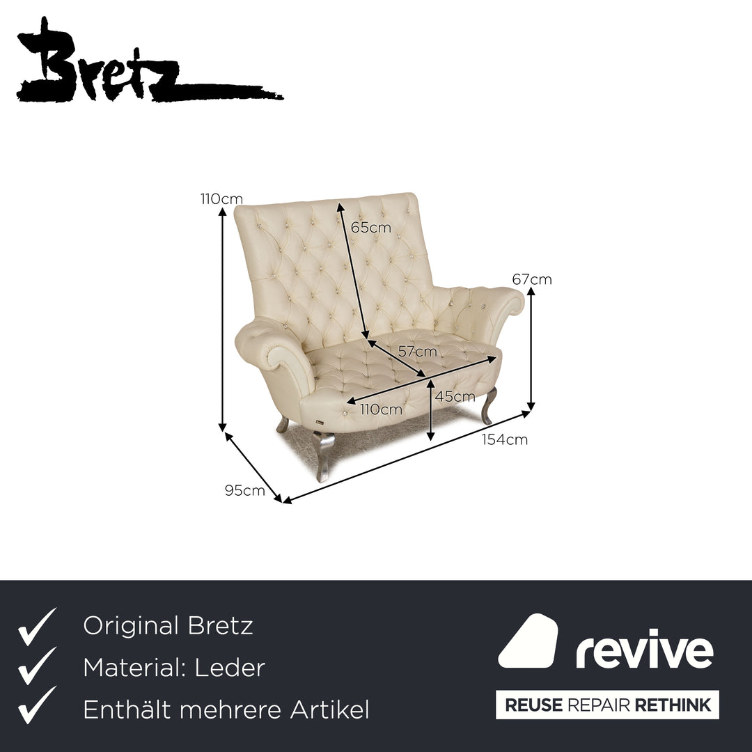 Bretz leather sofa set cream two-seater three-seater couch