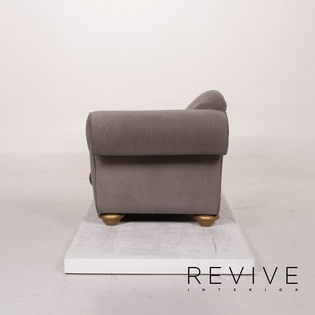 Bretz LouLou Stoff Sofa Garnitur Grau 2x Zweisitzer Samt #15154