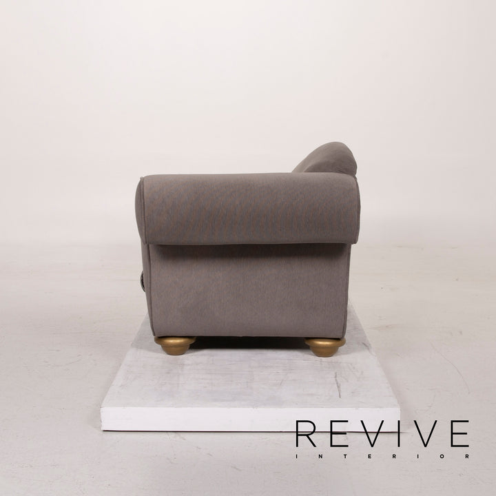 Bretz LouLou Stoff Sofa Garnitur Grau 2x Zweisitzer Samt #15154