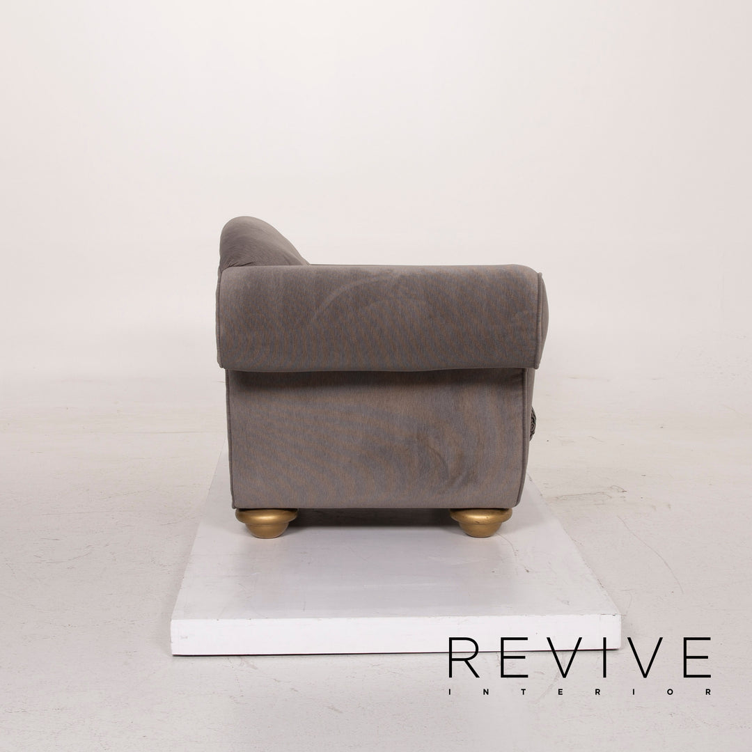Bretz LouLou Stoff Sofa Garnitur Grau 2x Zweisitzer Samt #15154