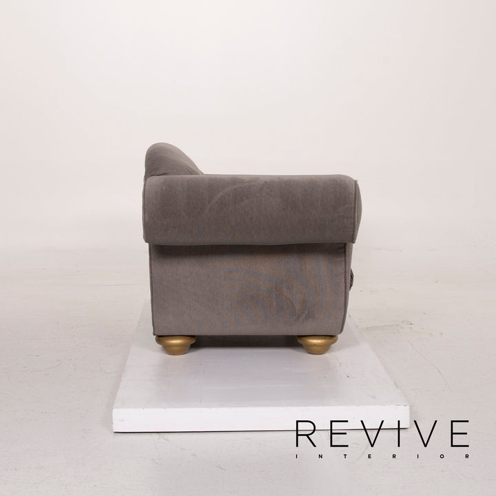Bretz LouLou Stoff Sofa Garnitur Grau 2x Zweisitzer Samt #15154
