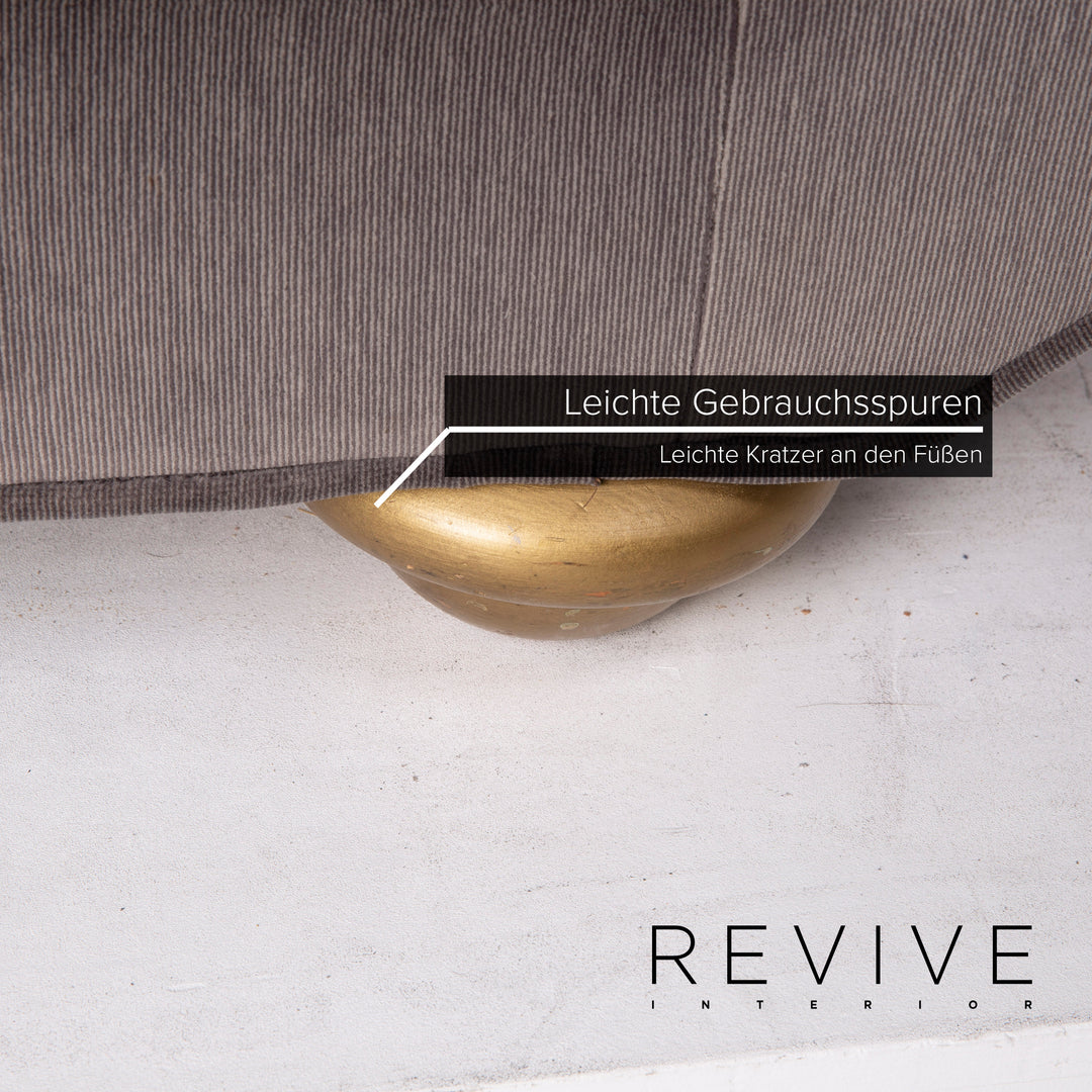 Bretz LouLou Stoff Sofa Garnitur Grau 2x Zweisitzer Samt #15154