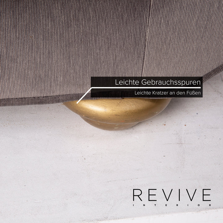 Bretz LouLou Stoff Sofa Garnitur Grau 2x Zweisitzer Samt #15154