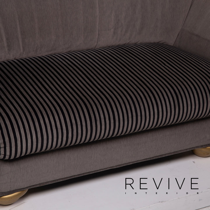 Bretz LouLou Stoff Sofa Garnitur Grau 2x Zweisitzer Samt #15154