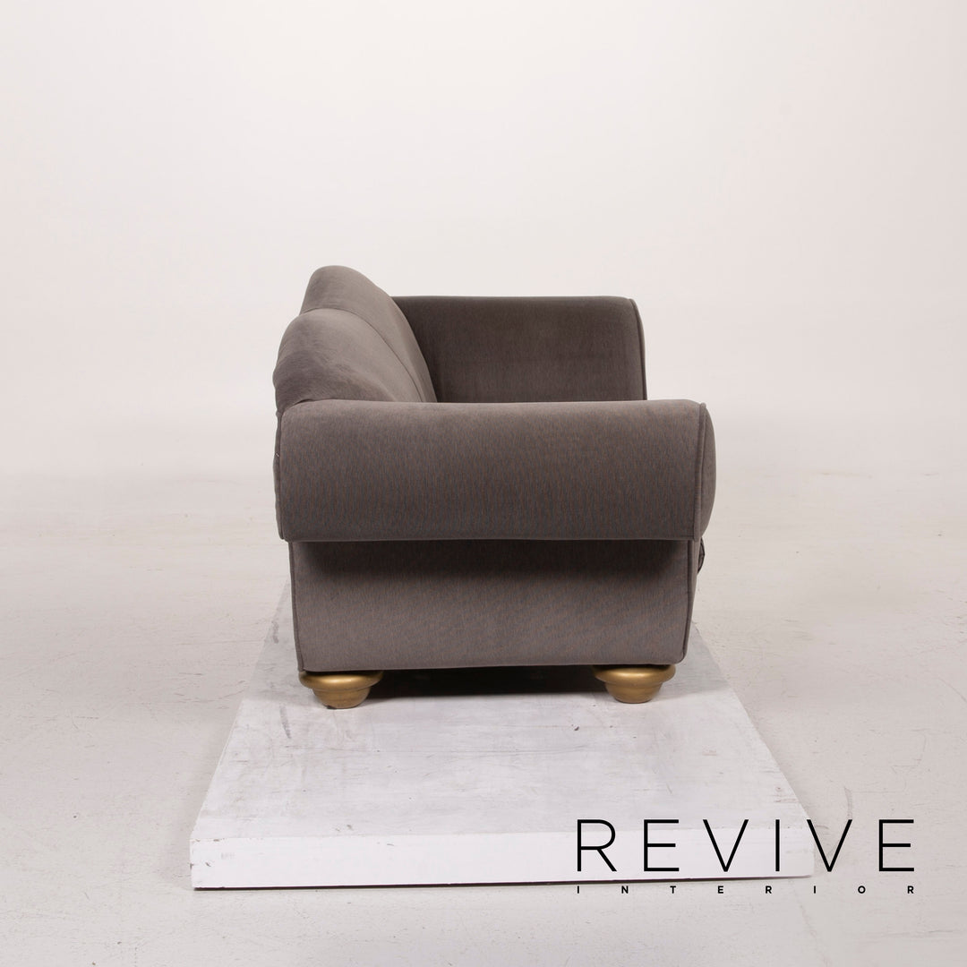 Bretz LouLou Stoff Sofa Garnitur Grau 2x Zweisitzer Samt #15154