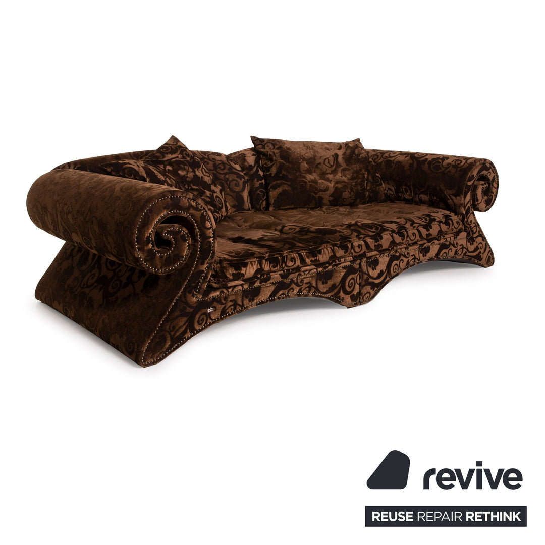 Bretz Mammut fabric sofa brown four-seater velvet