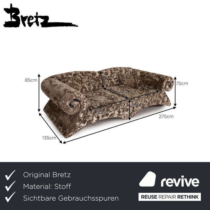 Bretz Mammut fabric sofa brown four-seater couch