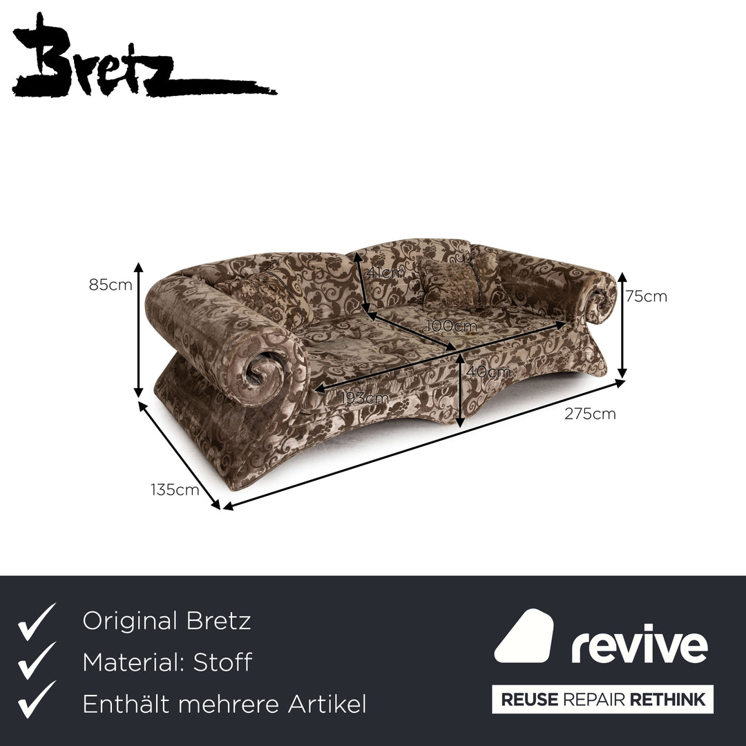 Bretz Mammut fabric sofa set brown four-seater coffee table