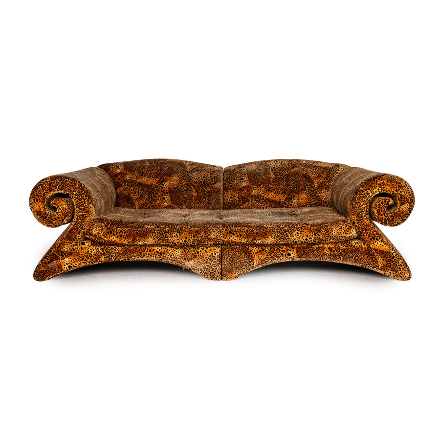 Bretz mammoth fabric sofa orange three-seater couch