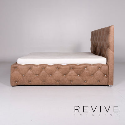 Bretz Marilyn Leder Bett Braun Kaptionierung Glitzersteine Pompös #10842