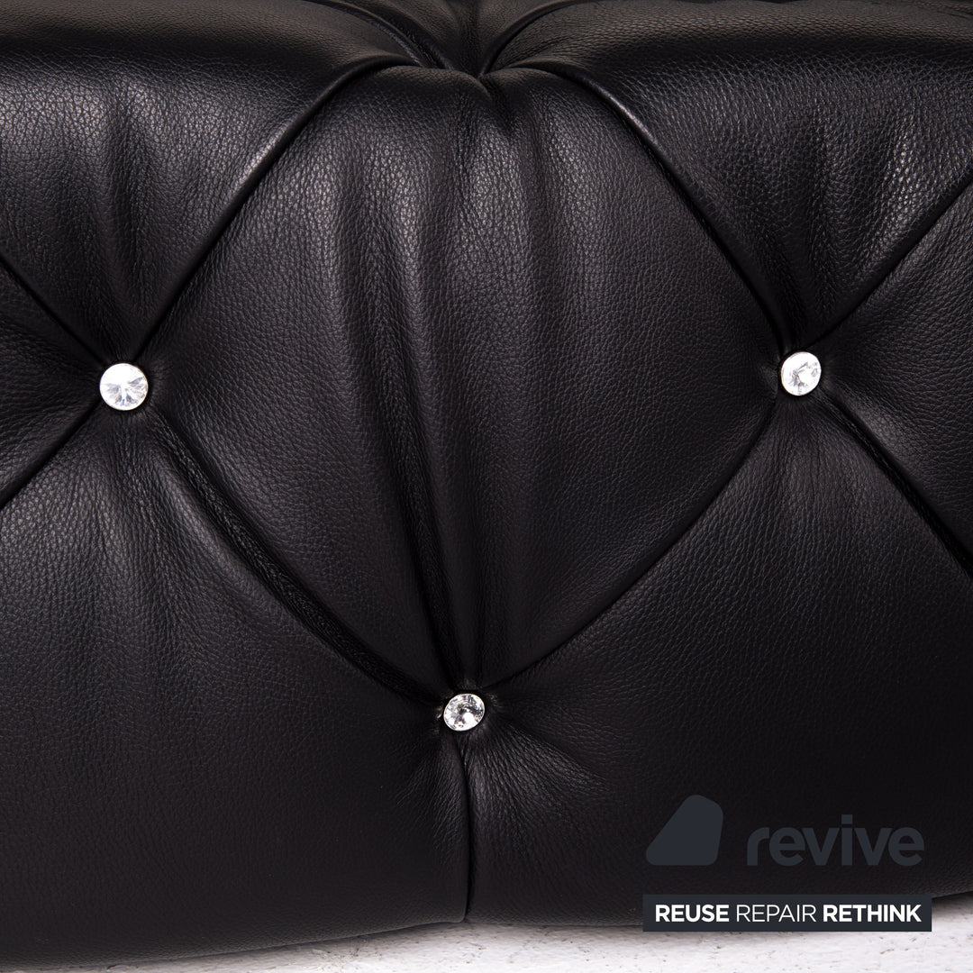 Bretz Marilyn Leder Sofa Schwarz Dreisitzer Couch #14580