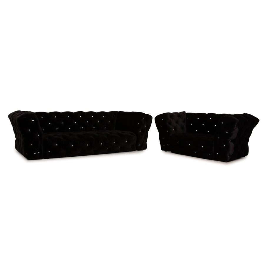 Bretz Marilyn fabric sofa set black four-seater two-seater couch