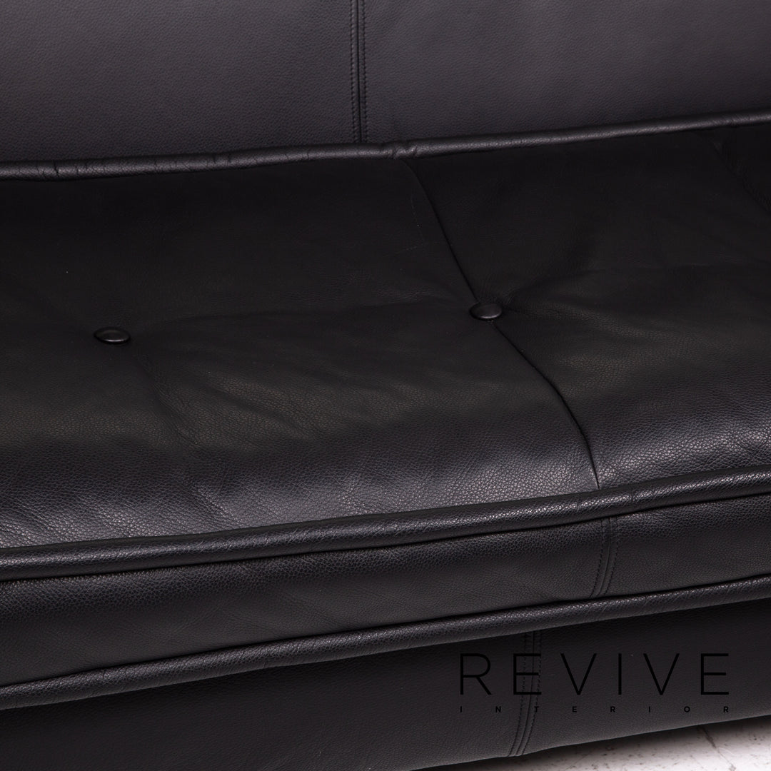 Bretz Monster Leather Sofa Chaise Longue Black Two Seater Couch #14821