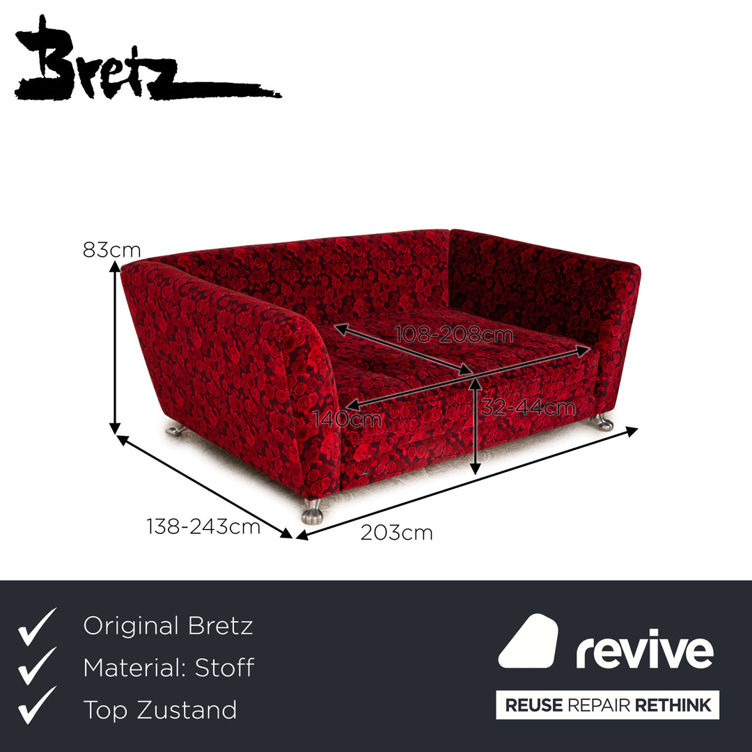 Bretz Monster fabric two-seater red sofa couch sleeping function function