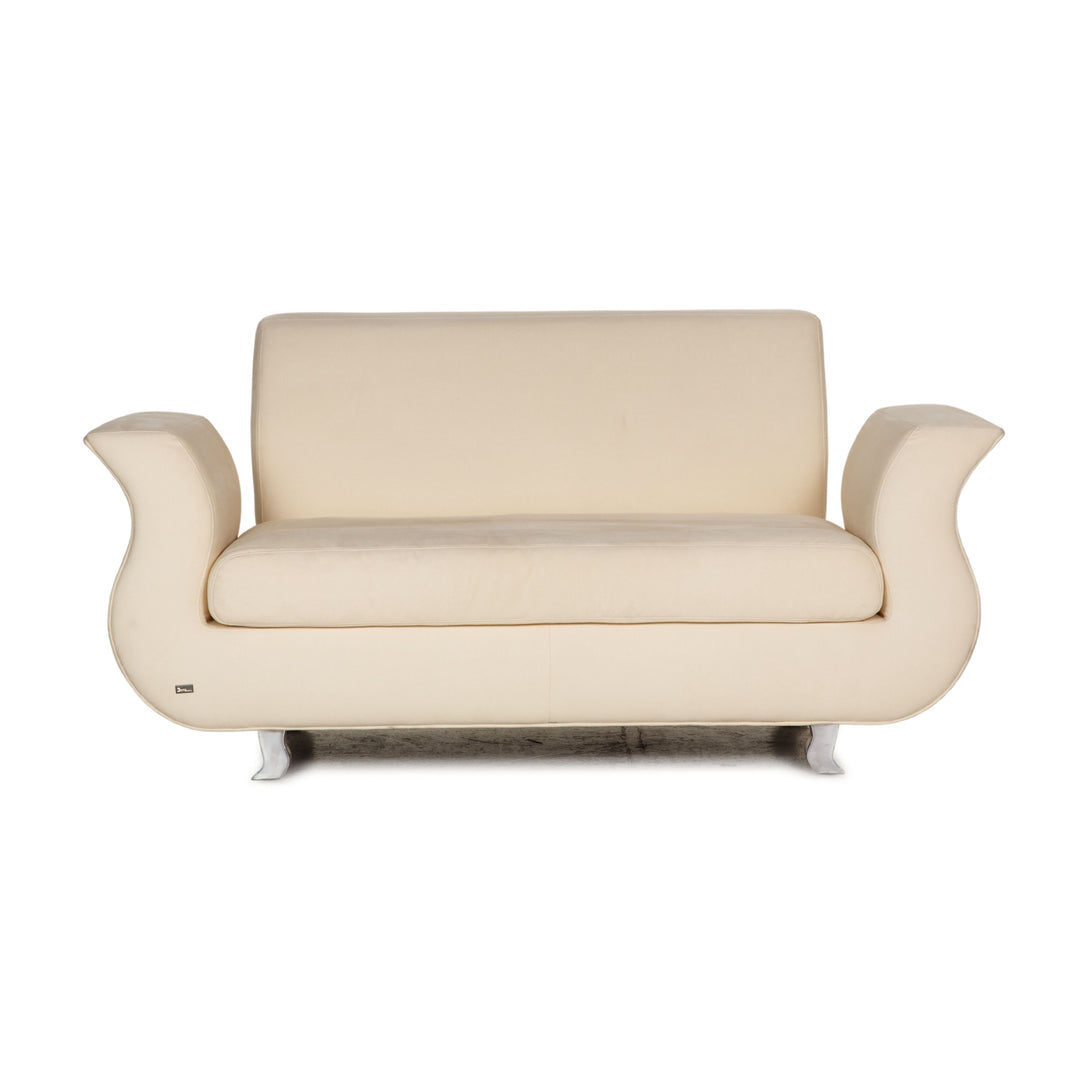 Bretz Moon fabric sofa cream two seater couch