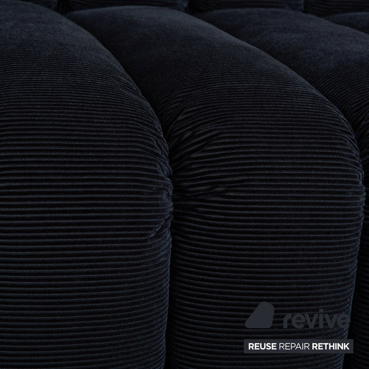 Bretz Moonraft Fabric Three Seater Blue Sofa Couch Display Item