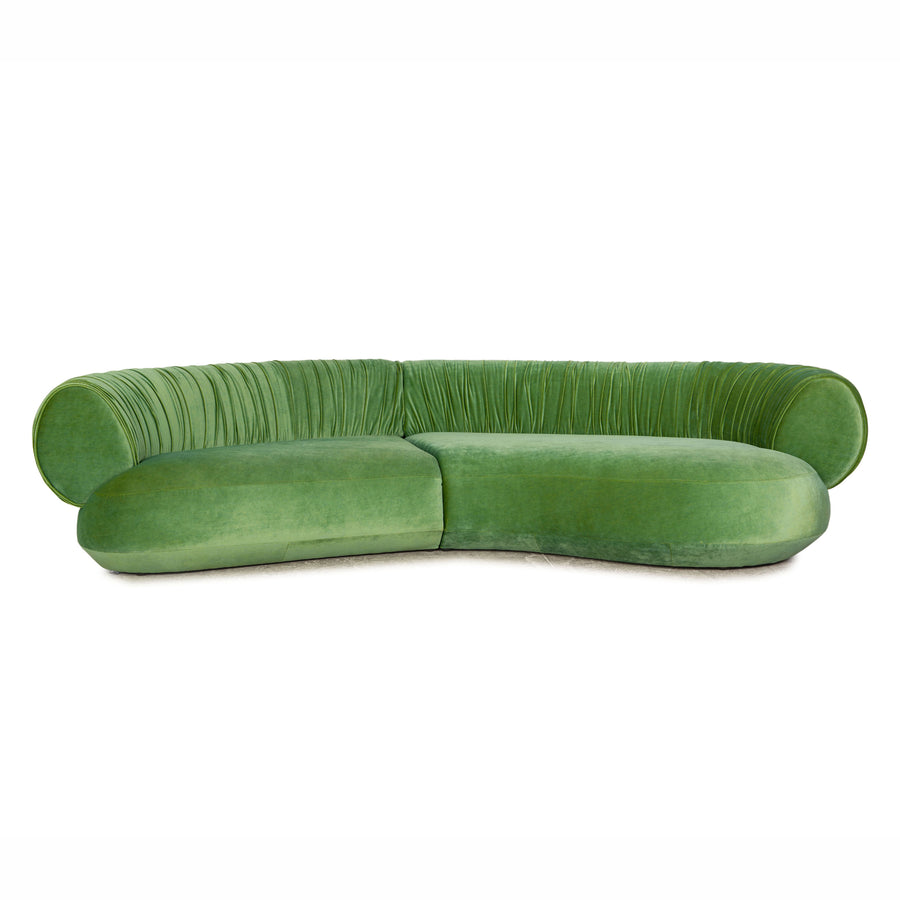 Bretz Nanami Fabric Four Seater Green Sofa Couch Display Item