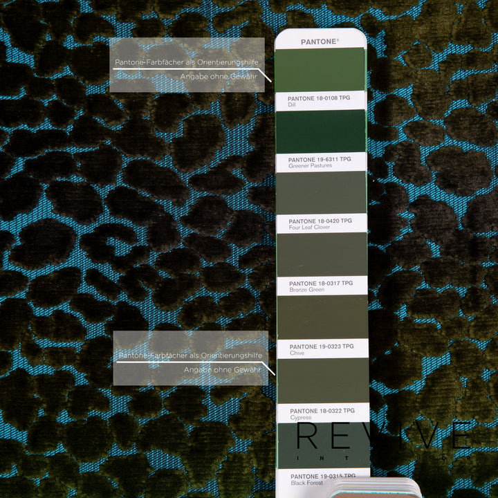 Bretz Napali velvet sofa set blue green 1x three-seater 1x stool #15152