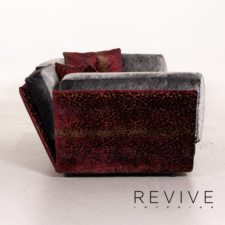Bretz Napali Velvet Fabric Corner Sofa incl. Perspex Table Gray Berry Sofa Couch #15432