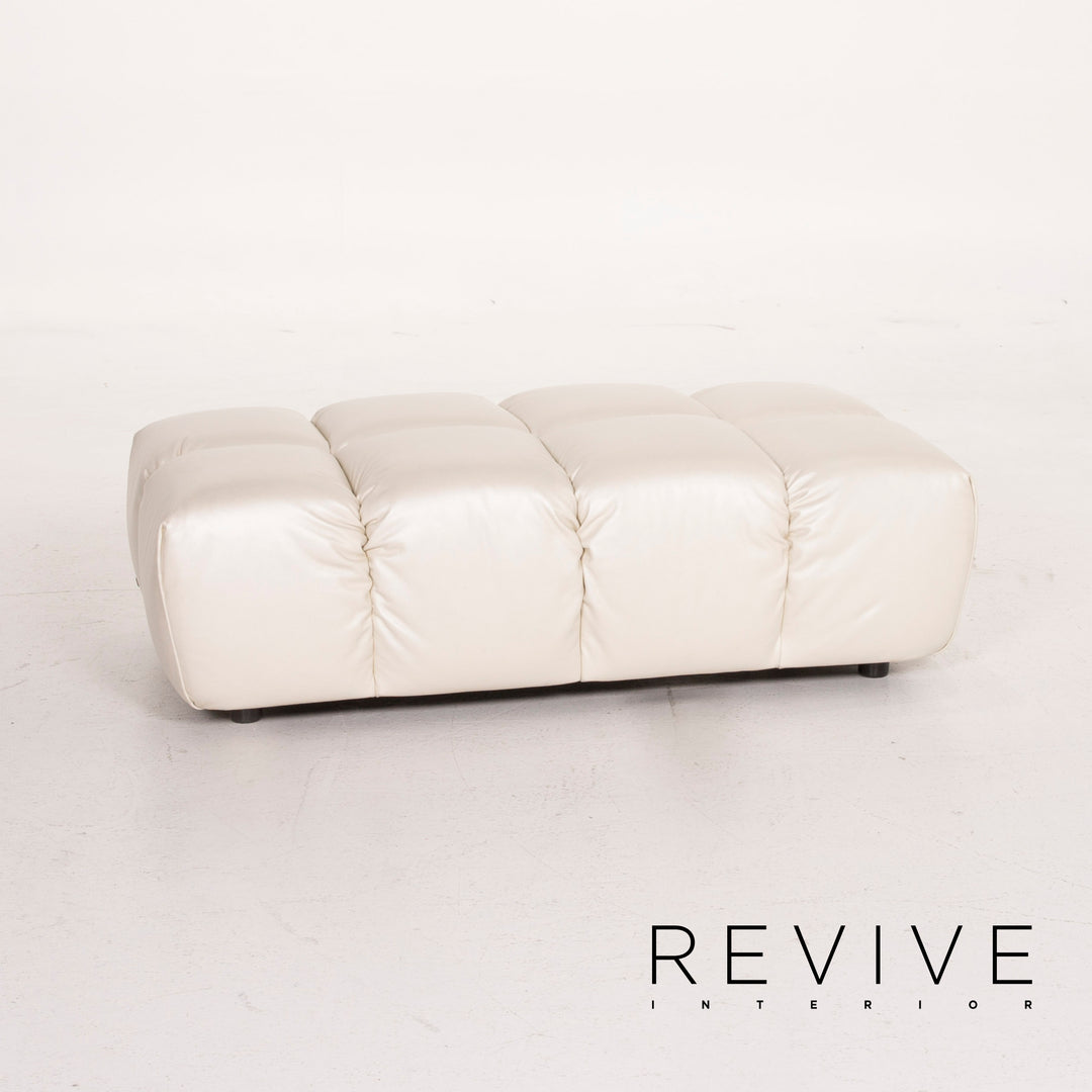 Bretz Ocean 7 Leather Stool Cream Mother of Pearl #14548