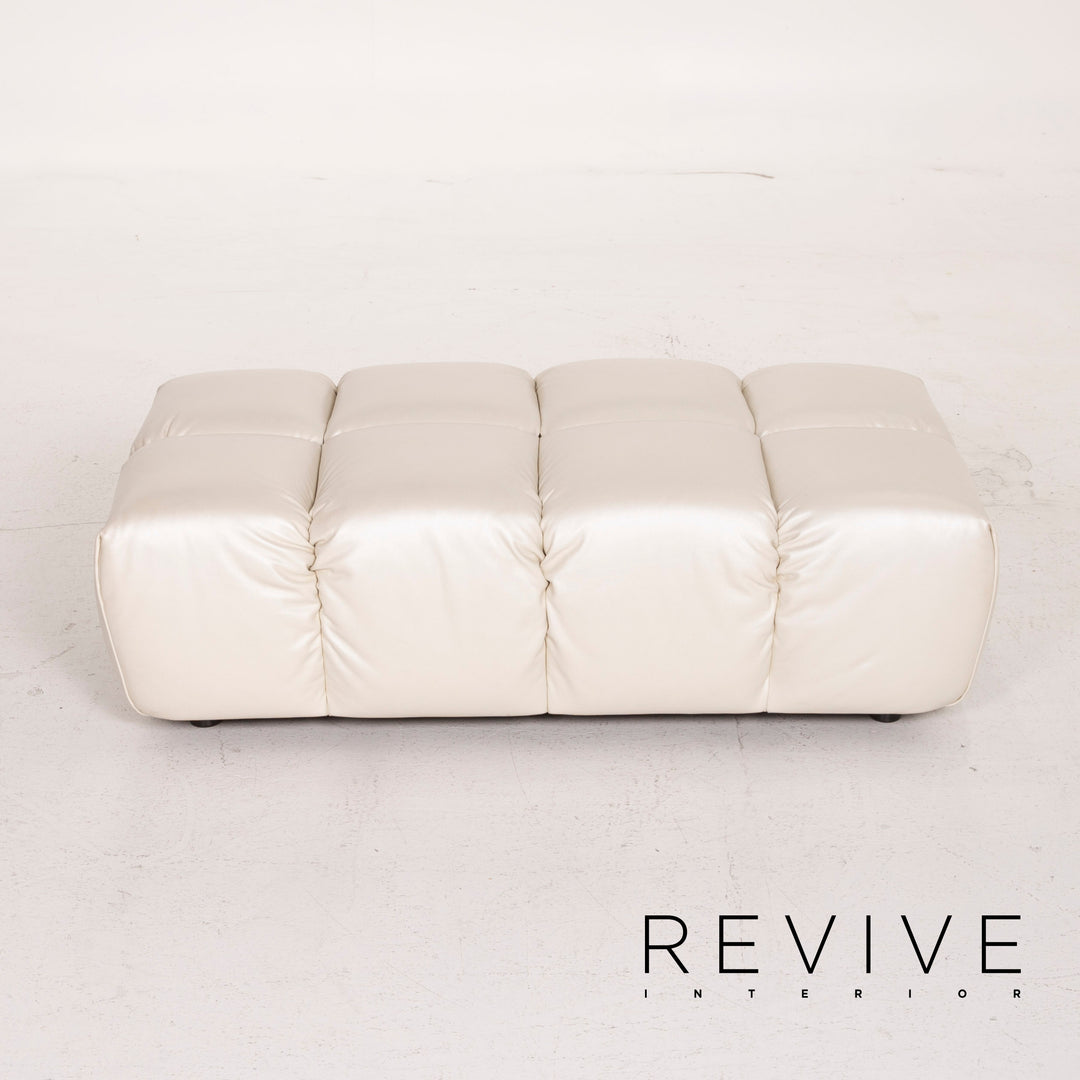Bretz Ocean 7 Leather Stool Cream Mother of Pearl #14548