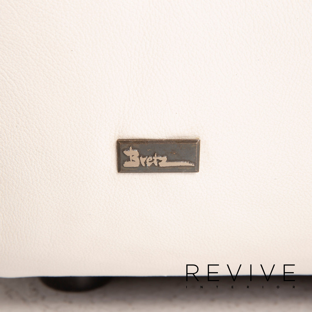 Bretz Ocean 7 Leather Stool Cream Mother of Pearl #14548
