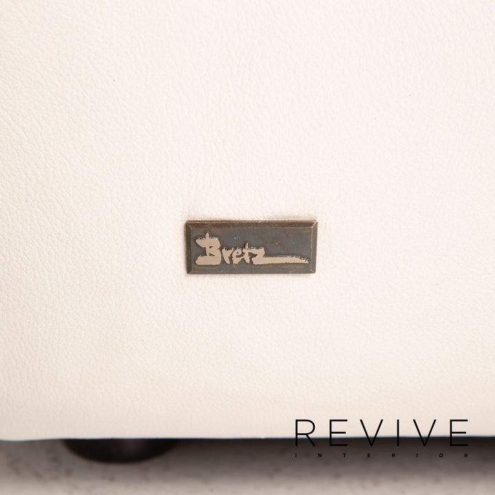 Bretz Ocean 7 Leather Stool Cream Mother of Pearl #14548