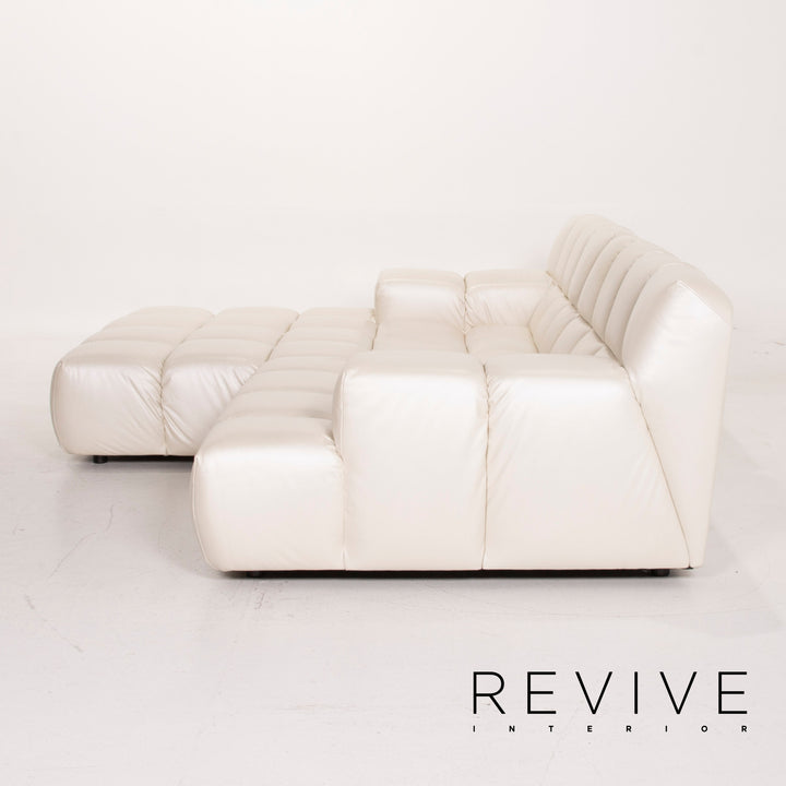 Bretz Ocean 7 Leather Sofa Cream Mother of Pearl Corner Sofa #14547
