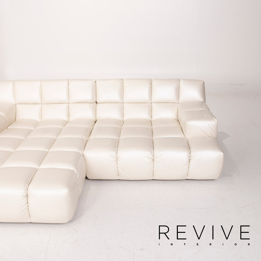 Bretz Ocean 7 Leather Sofa Cream Mother of Pearl Corner Sofa #14547