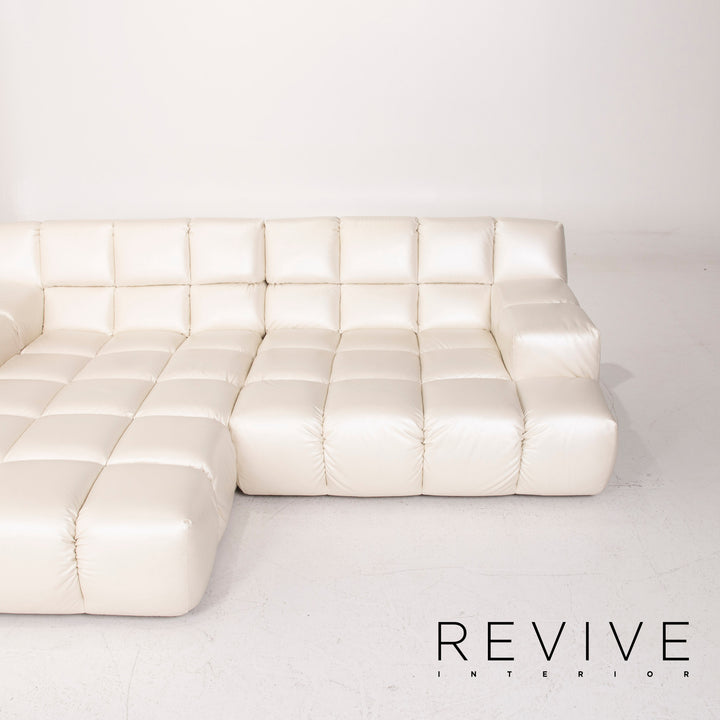 Bretz Ocean 7 Leather Sofa Cream Mother of Pearl Corner Sofa #14547