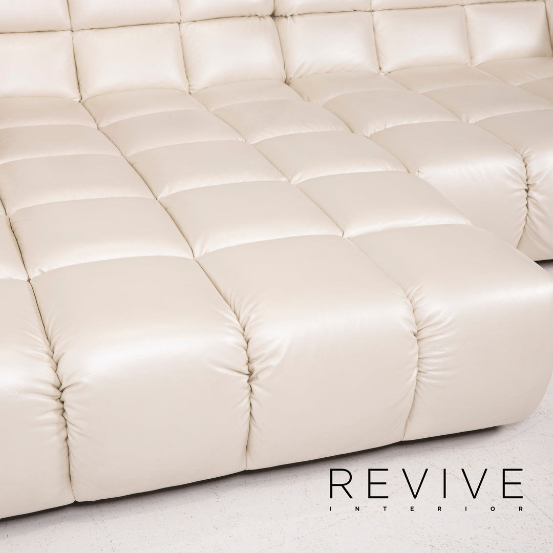 Bretz Ocean 7 Leather Sofa Cream Mother of Pearl Corner Sofa #14547