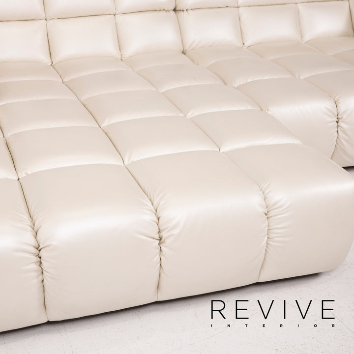 Bretz Ocean 7 Leather Sofa Cream Mother of Pearl Corner Sofa #14547