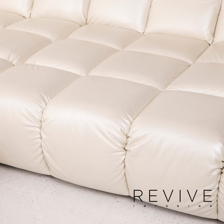 Bretz Ocean 7 Leather Sofa Cream Mother of Pearl Corner Sofa #14547