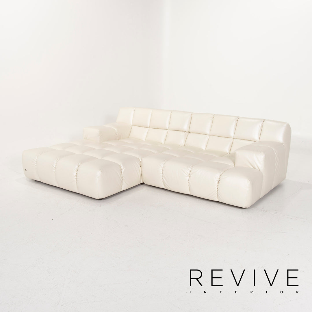 Bretz Ocean 7 Leather Sofa Cream Mother of Pearl Corner Sofa #14547