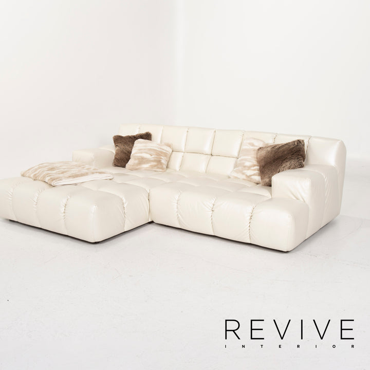 Bretz Ocean 7 Leather Sofa Cream Mother of Pearl Corner Sofa #14547