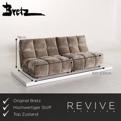 Bretz Ocean 7 Samt Stoff Sofa Grau Zweisitzer Funktion Variabel #13255