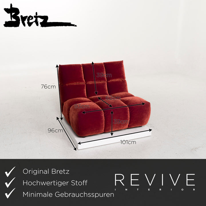 Bretz Ocean 7 fabric armchair velvet red #13107