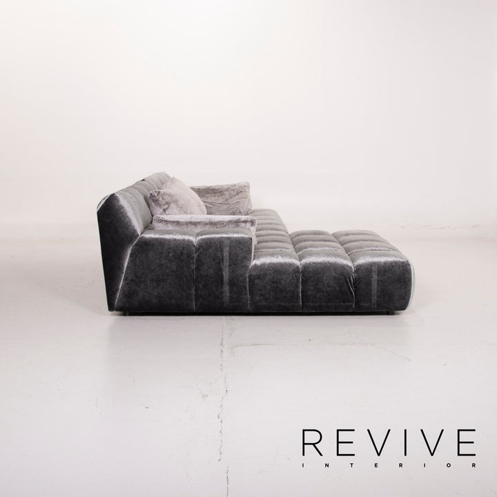 Bretz Ocean 7 Fabric Sofa Gray Velvet Corner Sofa #15127