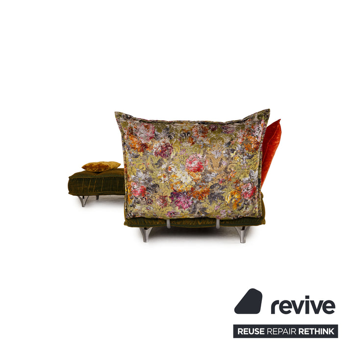 Bretz Ohlinda Samt Ecksofa Grün Orange Couch Liege