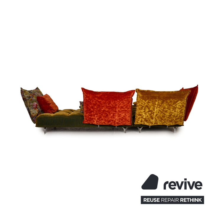 Bretz Ohlinda Samt Ecksofa Grün Orange Couch Liege