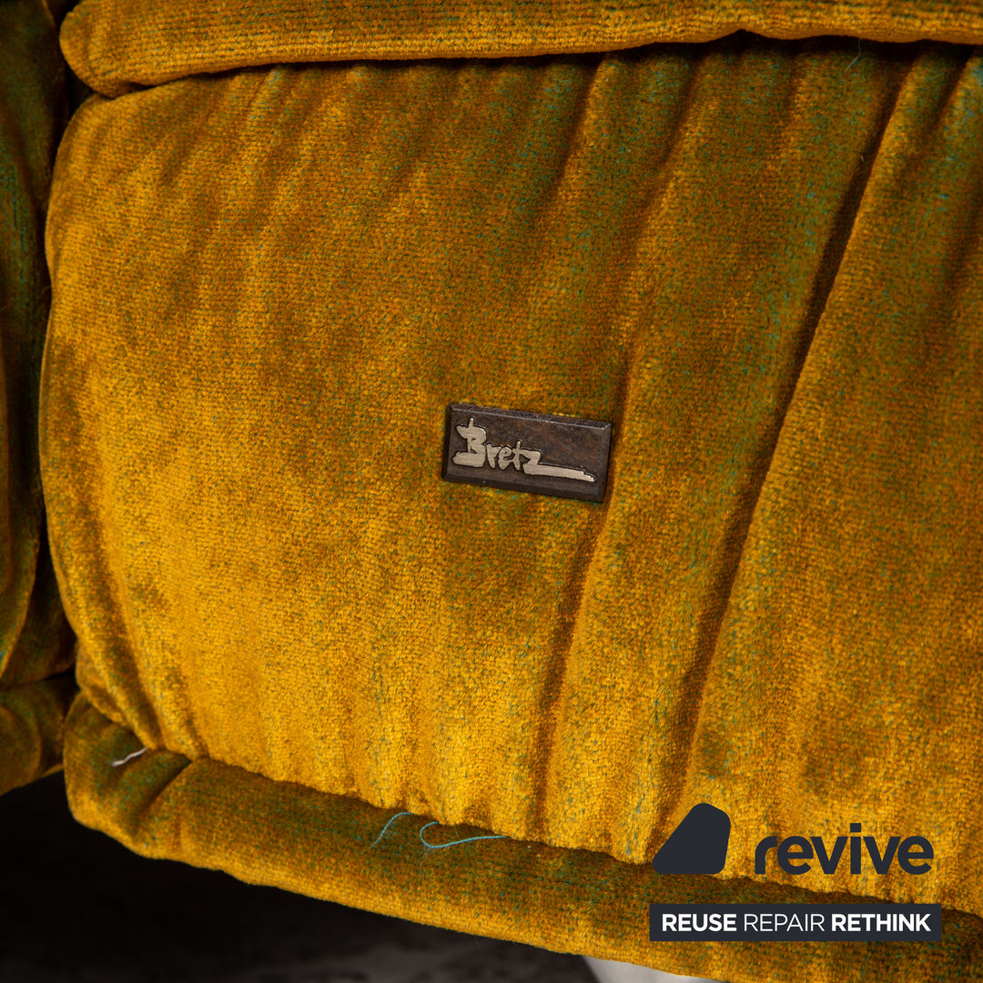 Bretz Ohlinda Fabric Corner Sofa Green Yellow Sofa Couch
