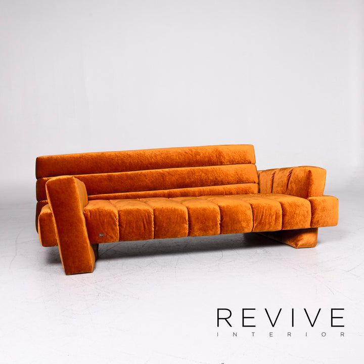 Bretz Confucius Designer Velvet Fabric Sofa Set Three Seater #9307