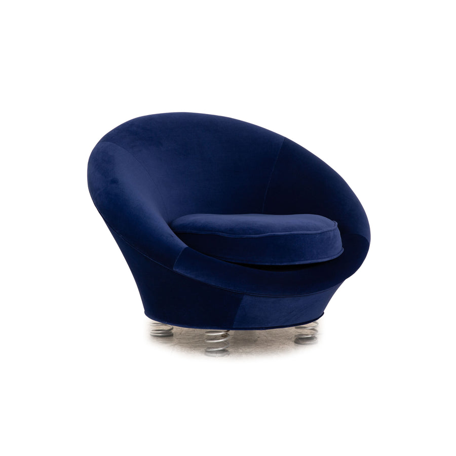Bretz pool fabric armchair blue