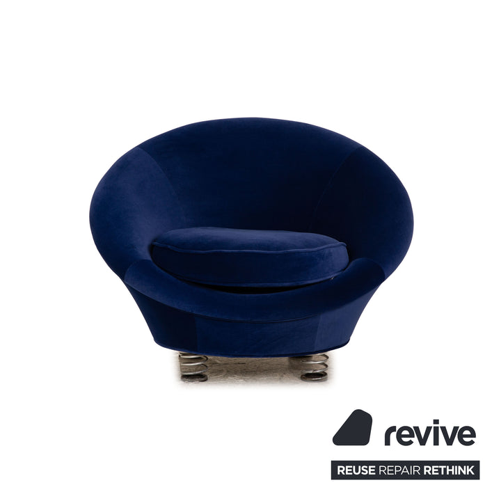 Bretz pool fabric armchair blue