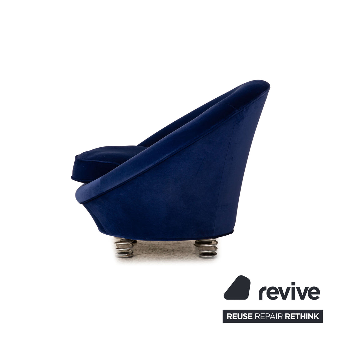 Bretz pool fabric armchair blue