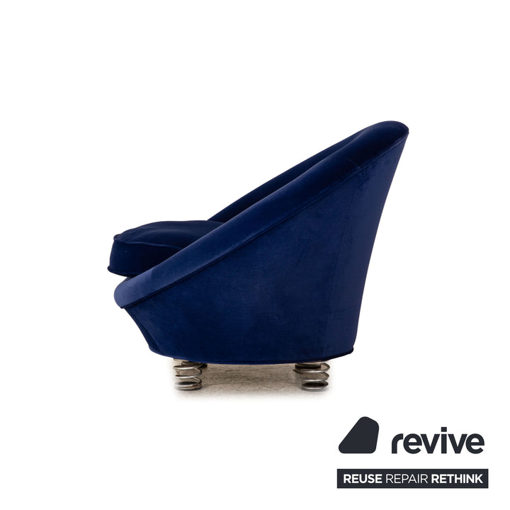 Bretz pool fabric armchair blue