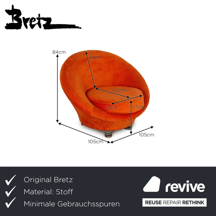 Bretz pool fabric armchair orange